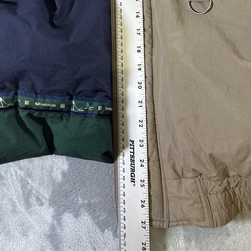 STRATOJAC Down‎ Filled Jacket 2XLT Tan Navy Blue Puffer Winter Warm Coat Parka
